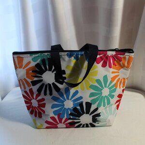 Thirty-One Insulated Floral & Stripes Lunch Bag Tote